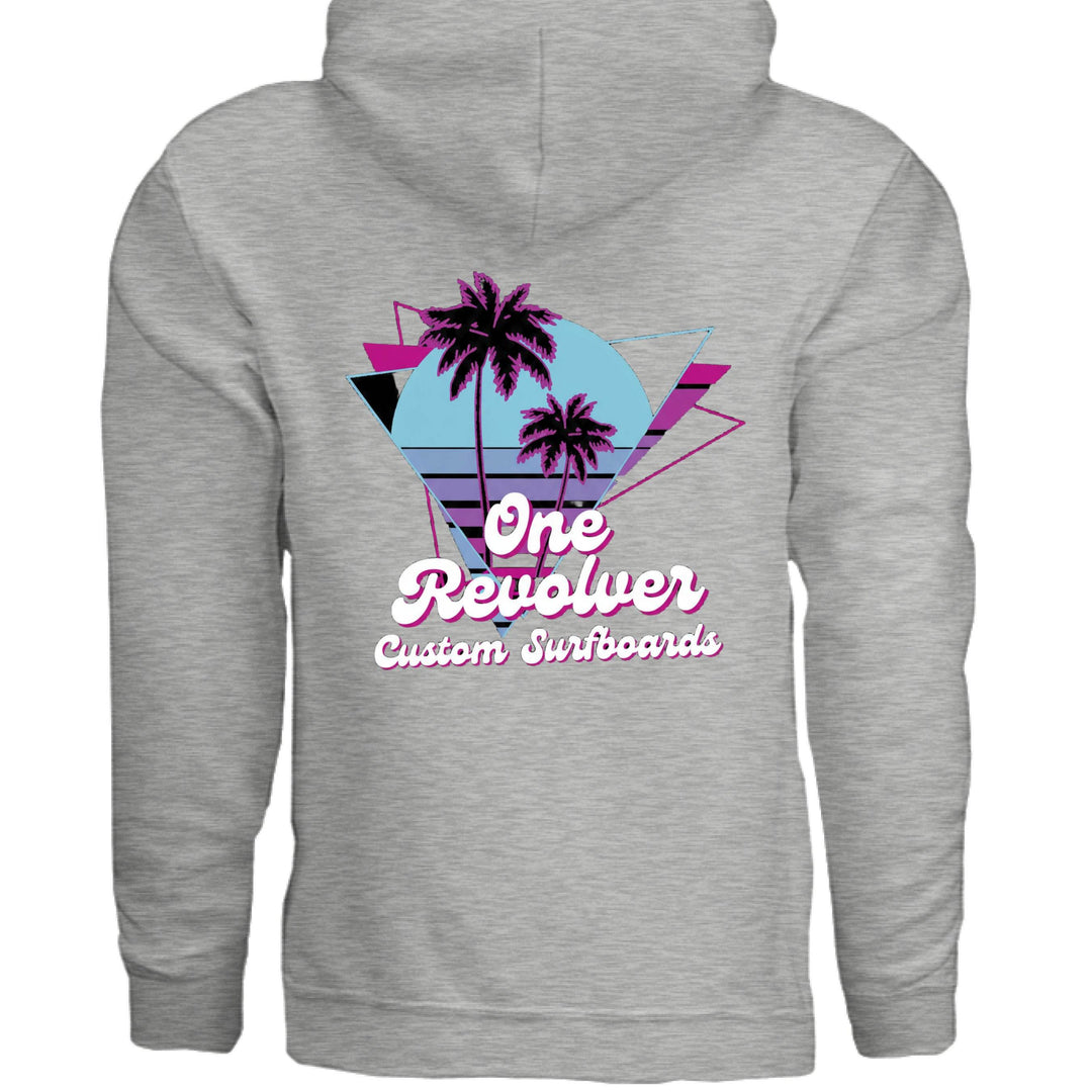 One Revolver Surfboards 80's Surf Style Hoodie – Fleece Pullover - One Revolver Surfboards