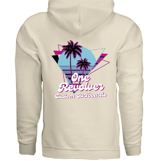 One Revolver Surfboards 80's Surf Style Hoodie – Fleece Pullover - One Revolver Surfboards