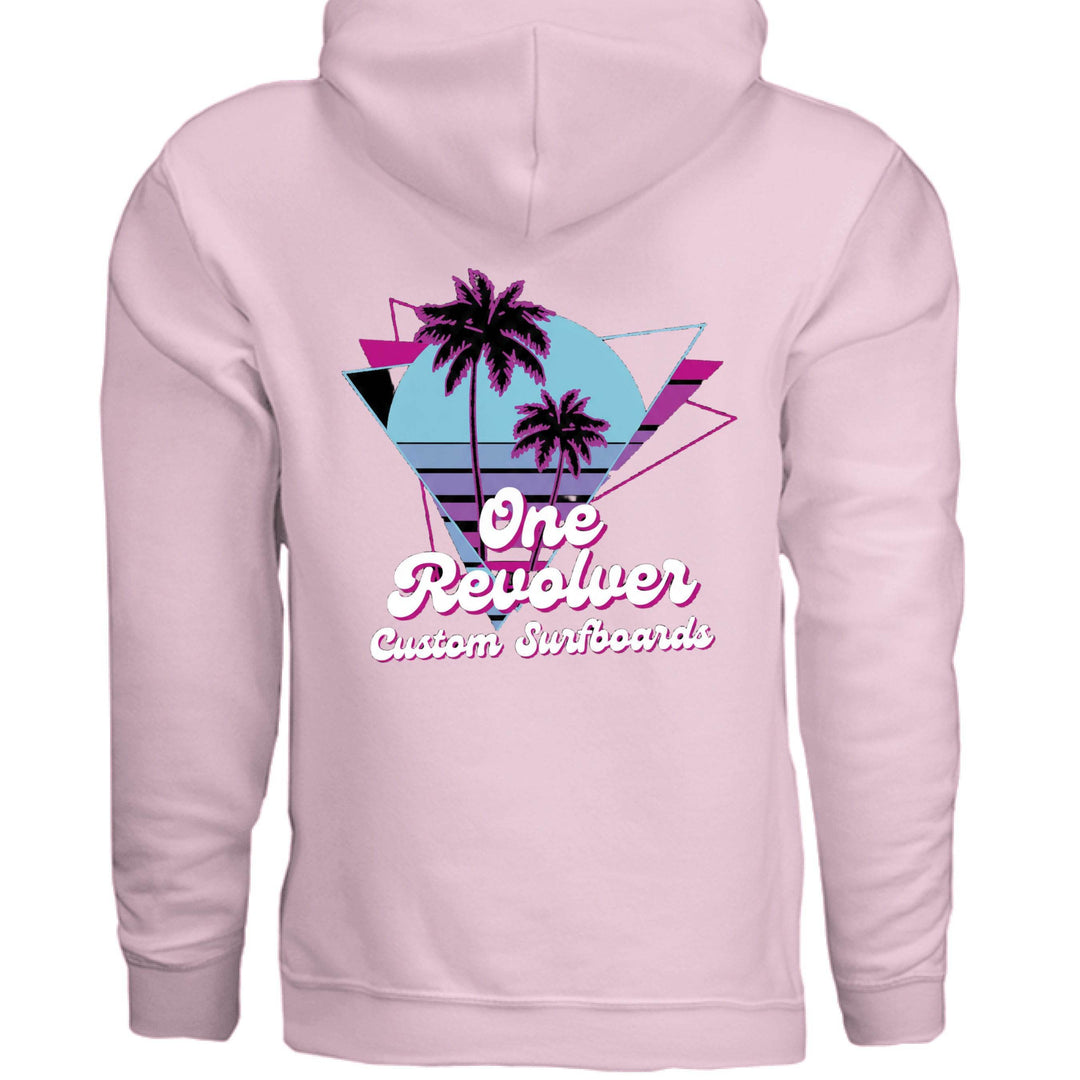 One Revolver Surfboards 80's Surf Style Hoodie – Fleece Pullover - One Revolver Surfboards