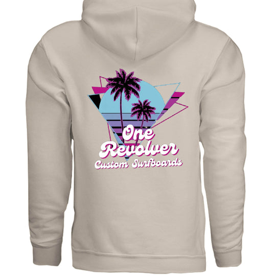 One Revolver Surfboards 80's Surf Style Hoodie – Fleece Pullover - One Revolver Surfboards