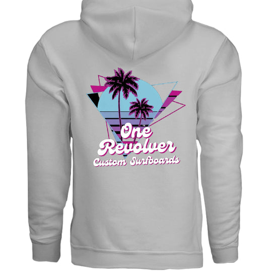 One Revolver Surfboards 80's Surf Style Hoodie – Fleece Pullover - One Revolver Surfboards