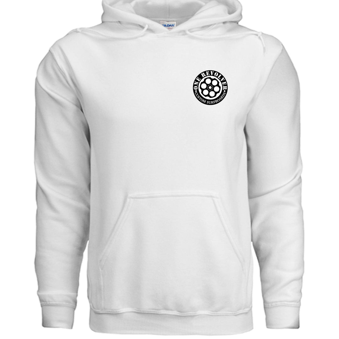 One Revolver Surfboards 80's Surf Style Hoodie – Fleece Pullover - One Revolver Surfboards