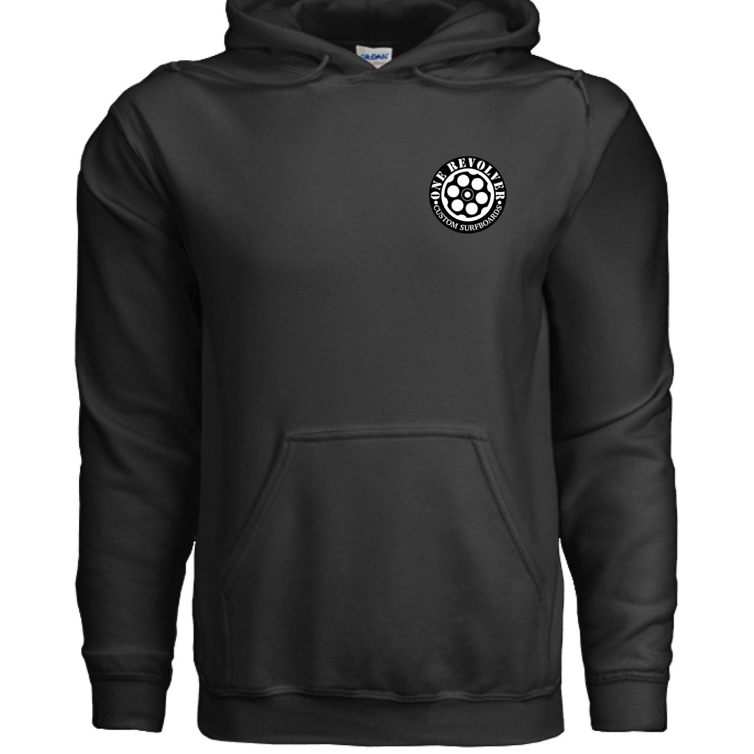 One Revolver Surfboards 80's Surf Style Hoodie – Fleece Pullover - One Revolver Surfboards