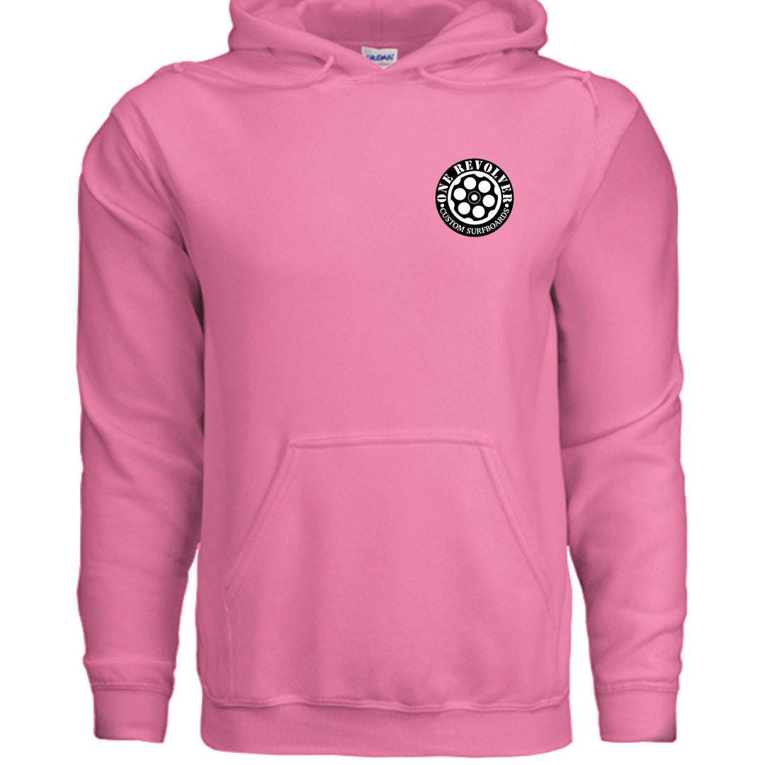 One Revolver Surfboards 80's Surf Style Hoodie – Fleece Pullover - One Revolver Surfboards