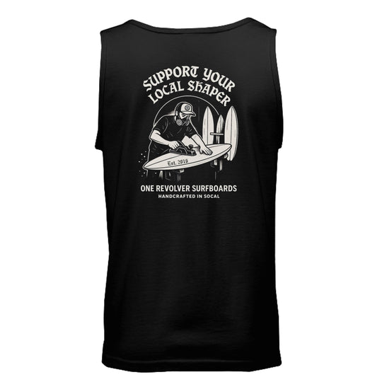 One Revolver Surfboards Support Your Local Shaper Tank Top – Unisex Lightweight Surf Tank - One Revolver Surfboards