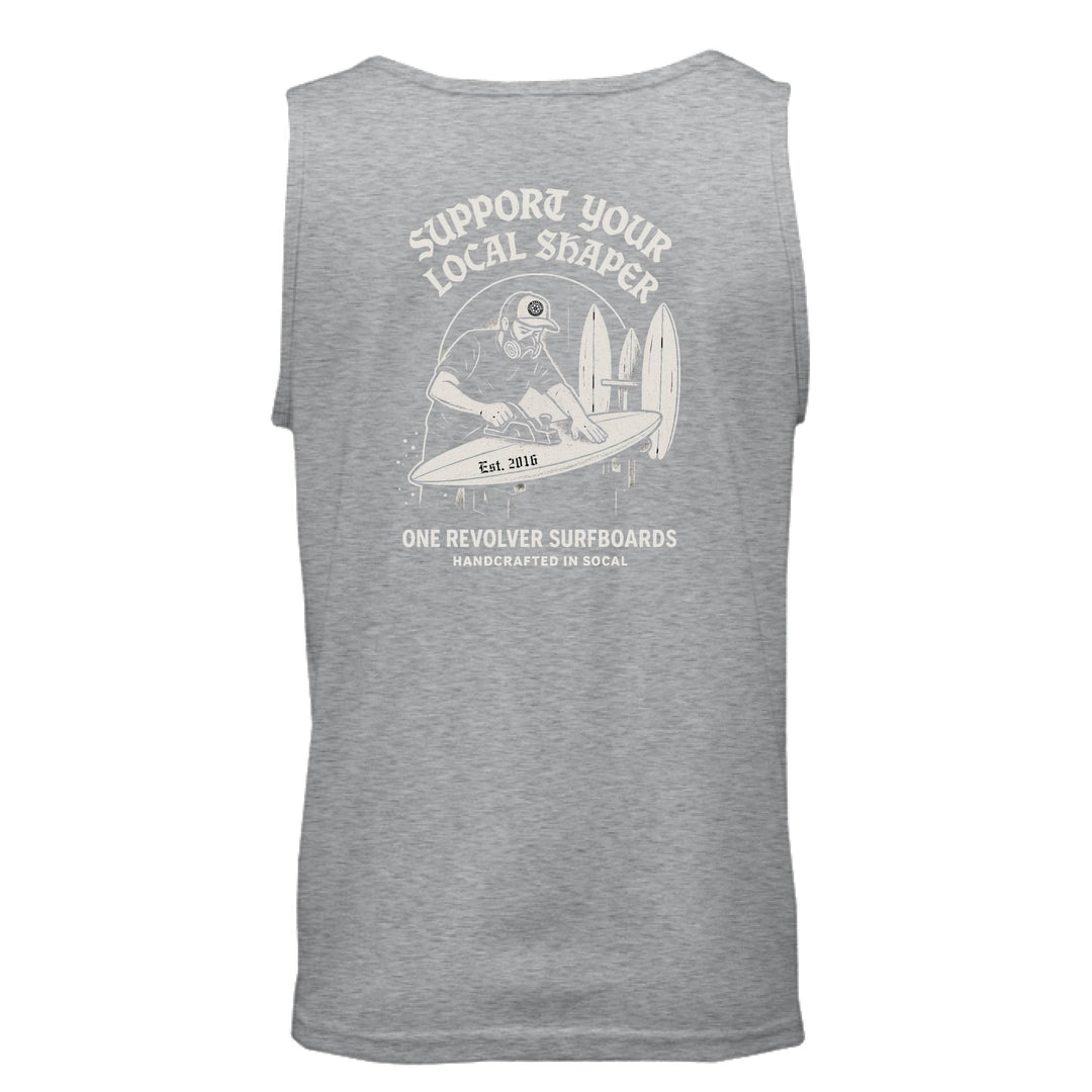 One Revolver Surfboards Support Your Local Shaper Tank Top – Unisex Lightweight Surf Tank - One Revolver Surfboards