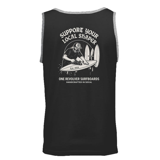 One Revolver Surfboards Support Your Local Shaper Tank Top – Unisex Lightweight Surf Tank - One Revolver Surfboards