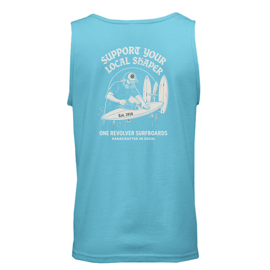 One Revolver Surfboards Support Your Local Shaper Tank Top – Unisex Lightweight Surf Tank - One Revolver Surfboards