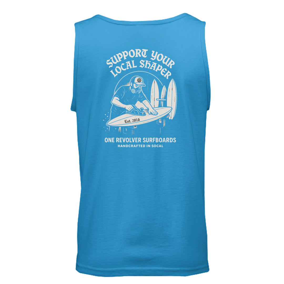 One Revolver Surfboards Support Your Local Shaper Tank Top – Unisex Lightweight Surf Tank - One Revolver Surfboards