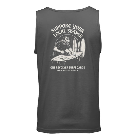 One Revolver Surfboards Support Your Local Shaper Tank Top – Unisex Lightweight Surf Tank - One Revolver Surfboards
