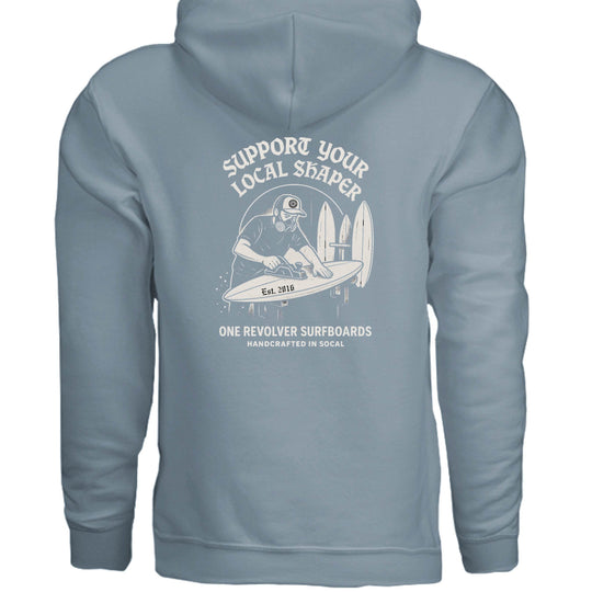 One Revolver Surfboards Support Your Local Shaper Hoodie – Unisex Softstyle Surf Sweatshirt Pay Tribute to the Craft - One Revolver Surfboards