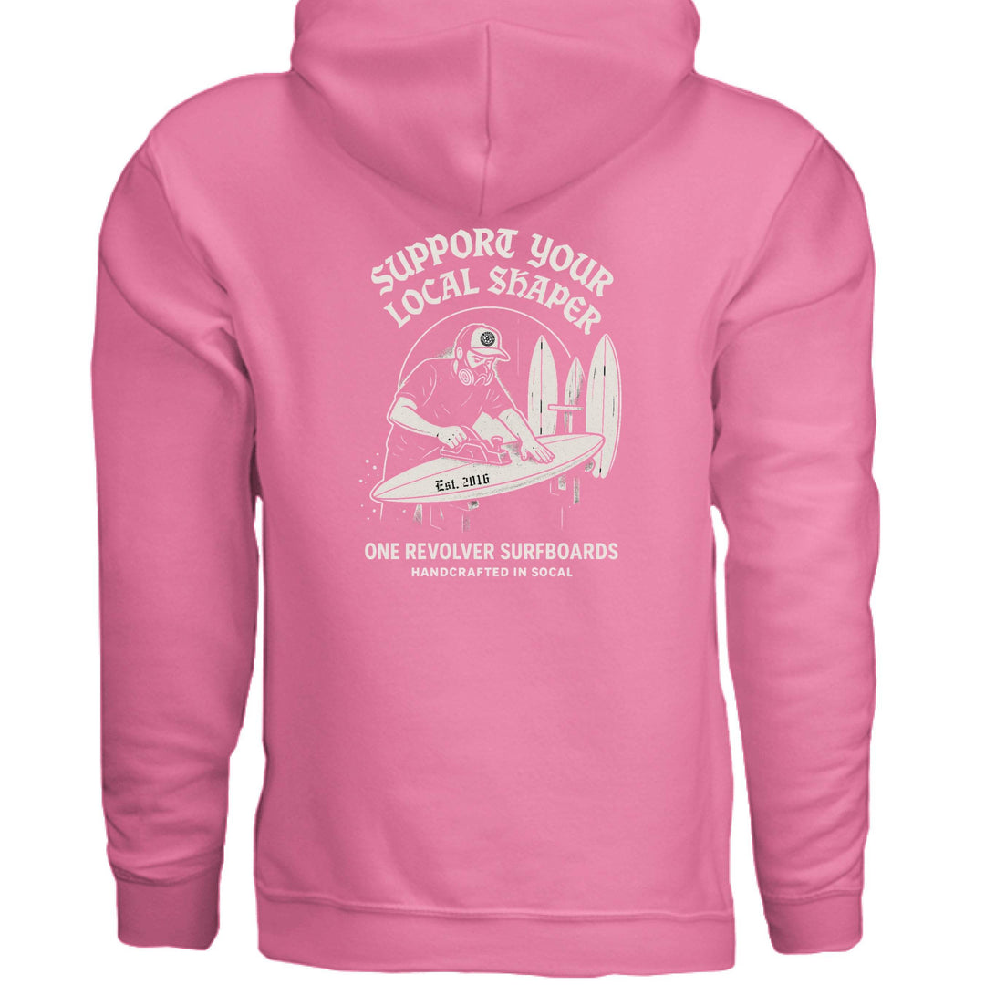 One Revolver Surfboards Support Your Local Shaper Hoodie – Unisex Softstyle Surf Sweatshirt Pay Tribute to the Craft - One Revolver Surfboards