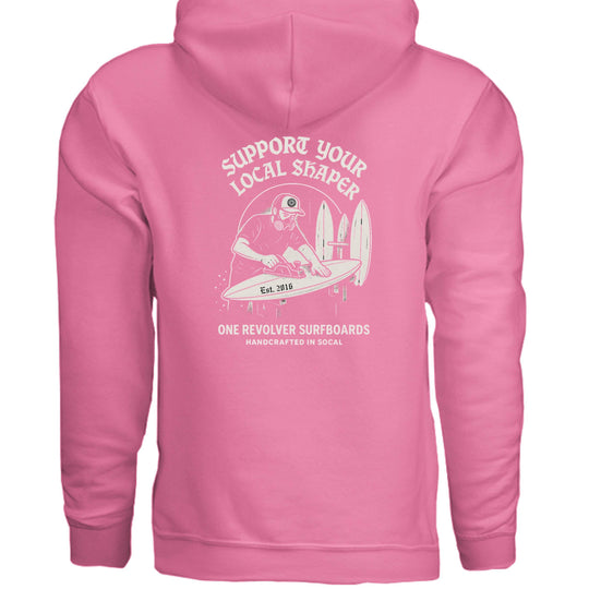 One Revolver Surfboards Support Your Local Shaper Hoodie – Unisex Softstyle Surf Sweatshirt Pay Tribute to the Craft - One Revolver Surfboards