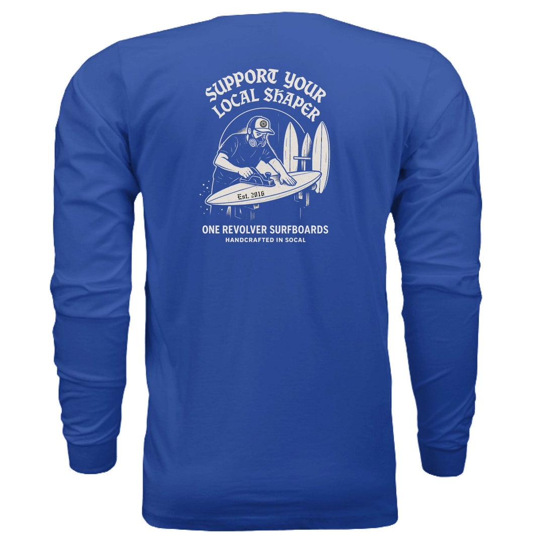 One Revolver Surfboards Support Your Local Shaper Long-Sleeve Tee – Unisex Lightweight Cotton Crew - One Revolver Surfboards