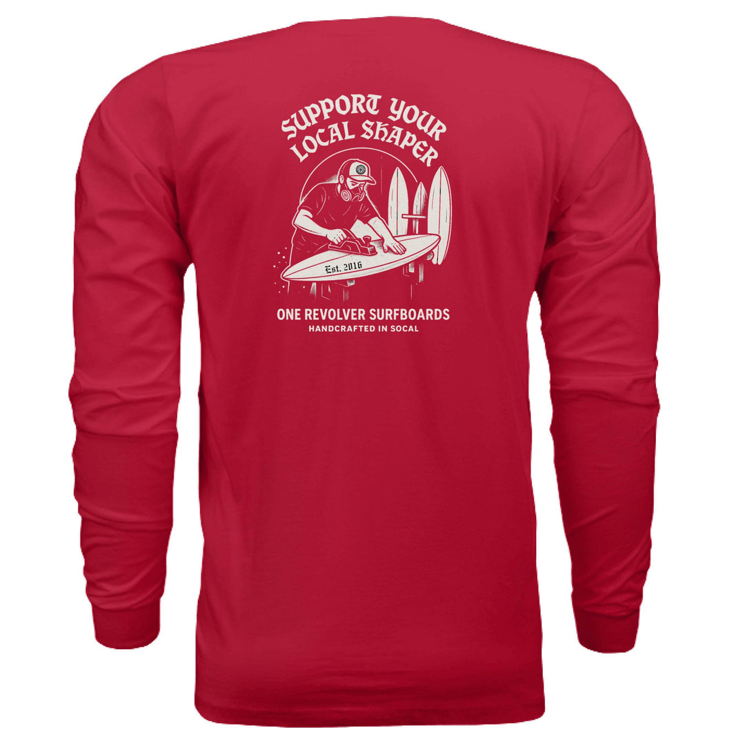 One Revolver Surfboards Support Your Local Shaper Long-Sleeve Tee – Unisex Lightweight Cotton Crew - One Revolver Surfboards