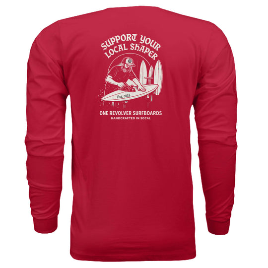 One Revolver Surfboards Support Your Local Shaper Long-Sleeve Tee – Unisex Lightweight Cotton Crew - One Revolver Surfboards