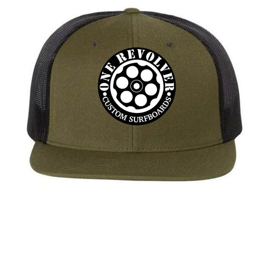 One Revolver Surfboards - One Revolver Surfboards Flat Bill Snapback Hat – Wool Blend Trucker Cap 5 Panel Hat