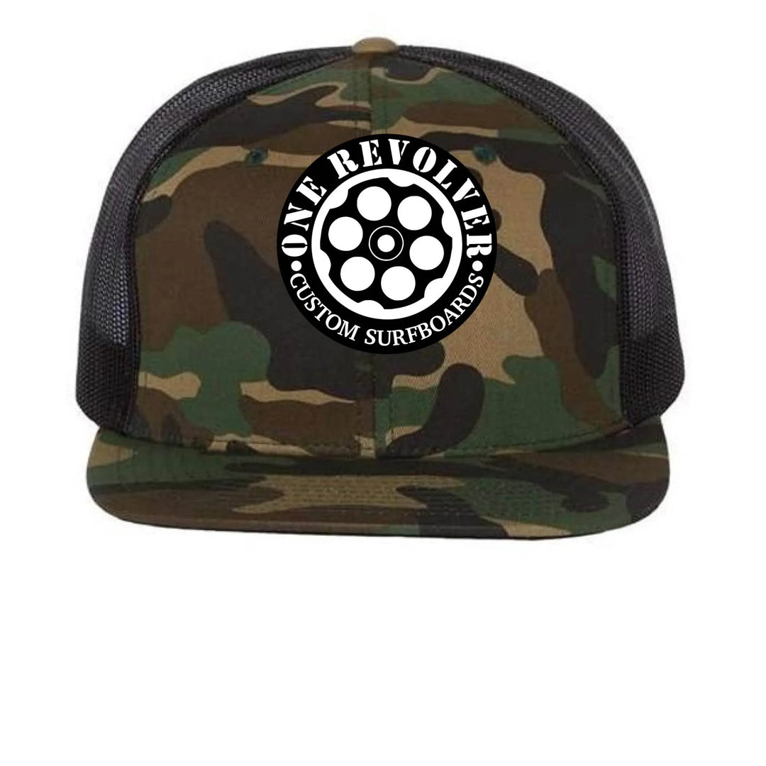 One Revolver Surfboards - One Revolver Surfboards Flat Bill Snapback Hat – Wool Blend Trucker Cap 5 Panel Hat