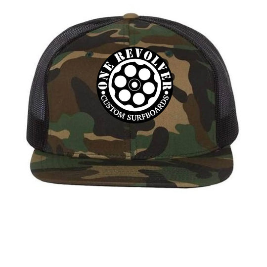 One Revolver Surfboards - One Revolver Surfboards Flat Bill Snapback Hat – Wool Blend Trucker Cap 5 Panel Hat