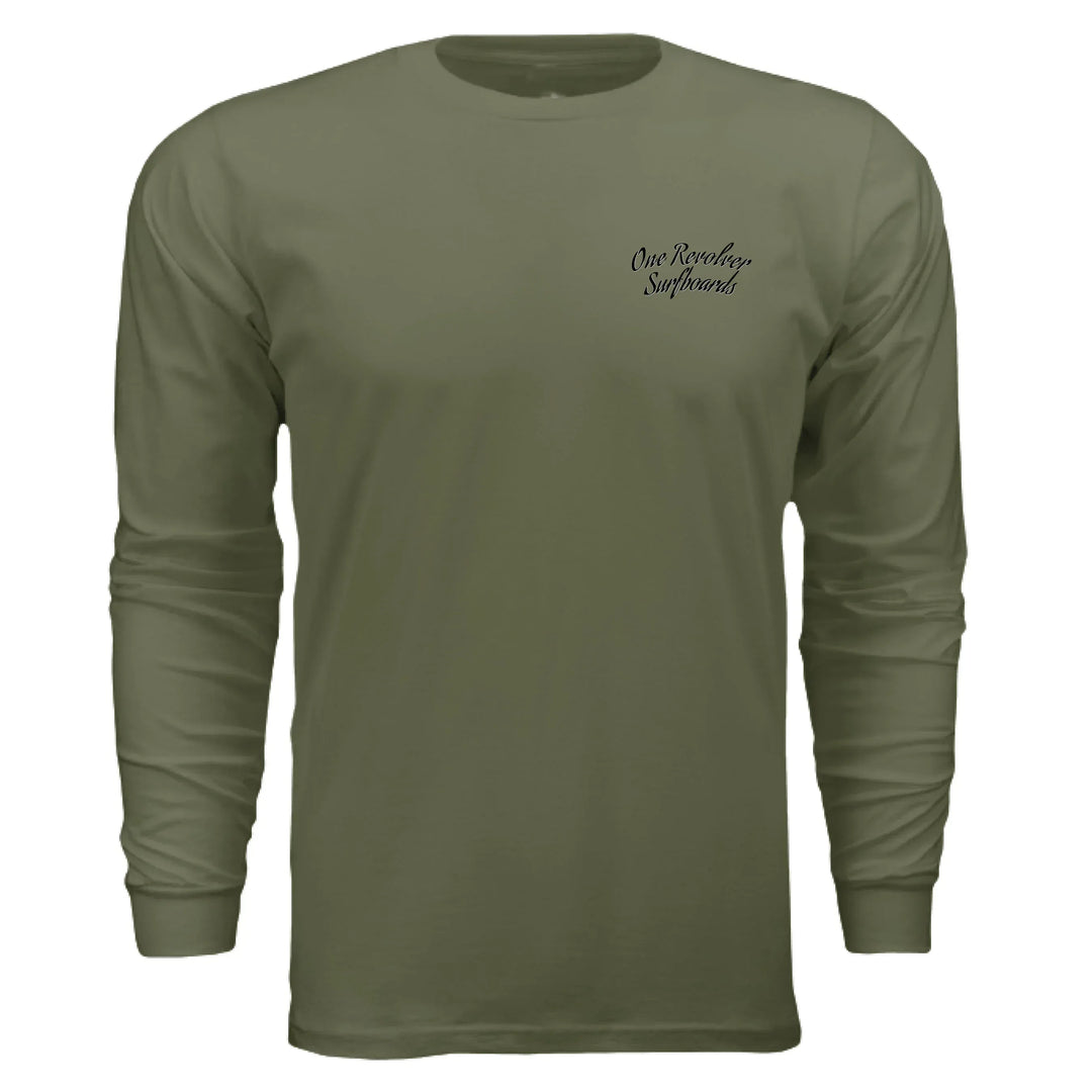 One Revolver Surfboards - One Revolver Surfboards Classic Design Long Sleeve Tee Hooded Sweatshirt
