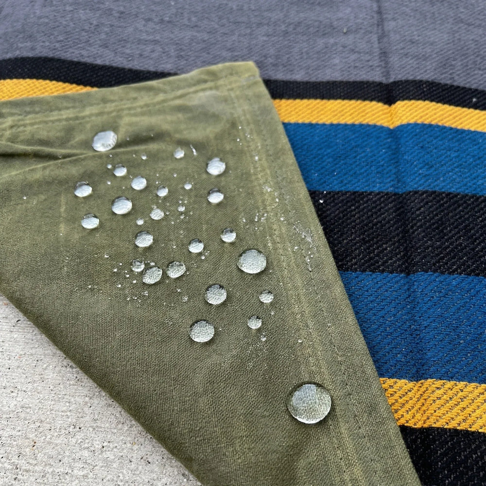 Canvas Camping Blanket - Waxed Canvas Outdoor Blanket / Bushcraft Blanket