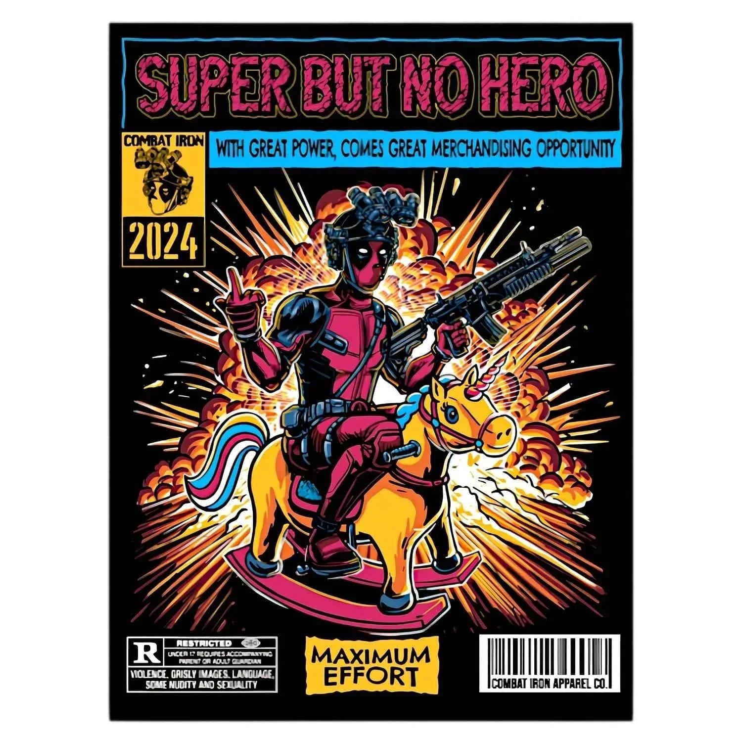 One Revolver Surfboards - Super But No Hero Deadpool Decal DECAL