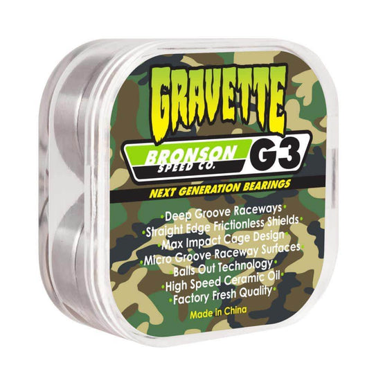Bronson Speed Co. David Gravette Pro G3 Skateboard Bearings (set of 8) - One Revolver Surfboards