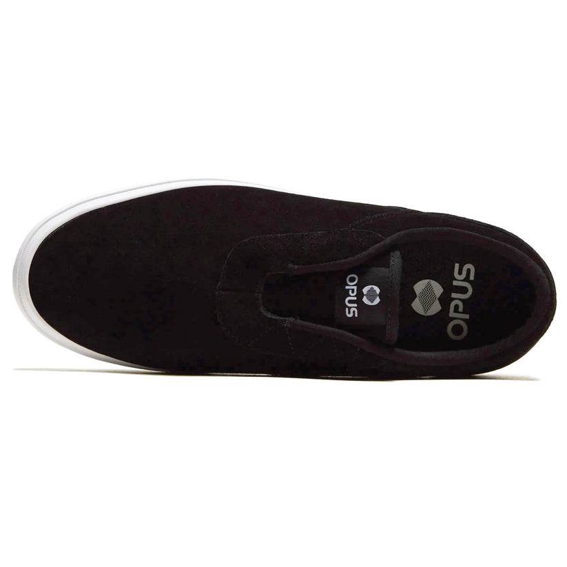 OPUS HONEY SLIP BLACK SUEDE/WHITE SKATEBOARD SHOES - One Revolver Surfboards