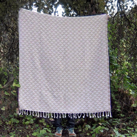 Organic Throw Blanket - Tan & Beige - One Revolver Surfboards