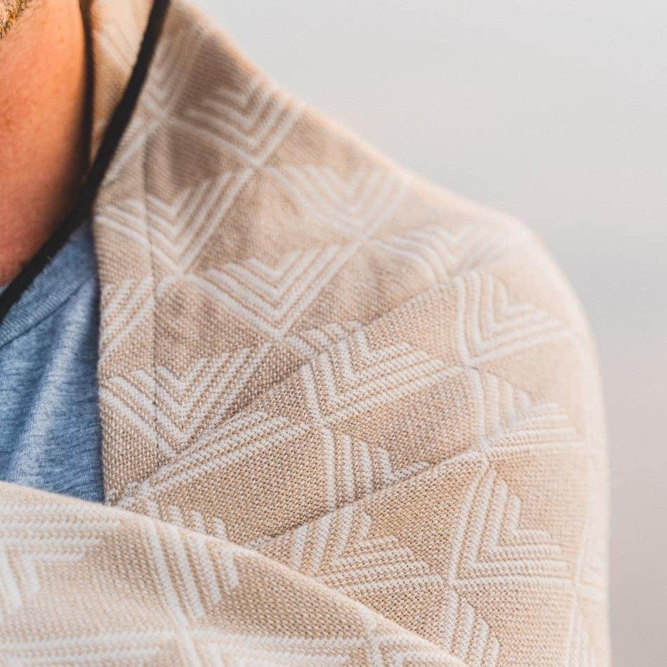 Organic Throw Blanket - Tan & Beige - One Revolver Surfboards