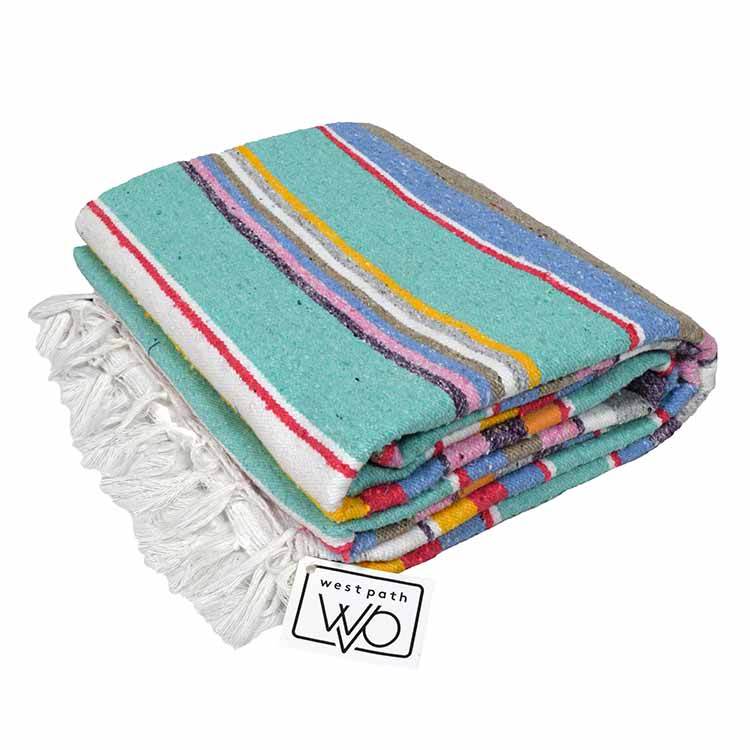 100% Cotton Serape Blanket - Mint Pastel - One Revolver Surfboards