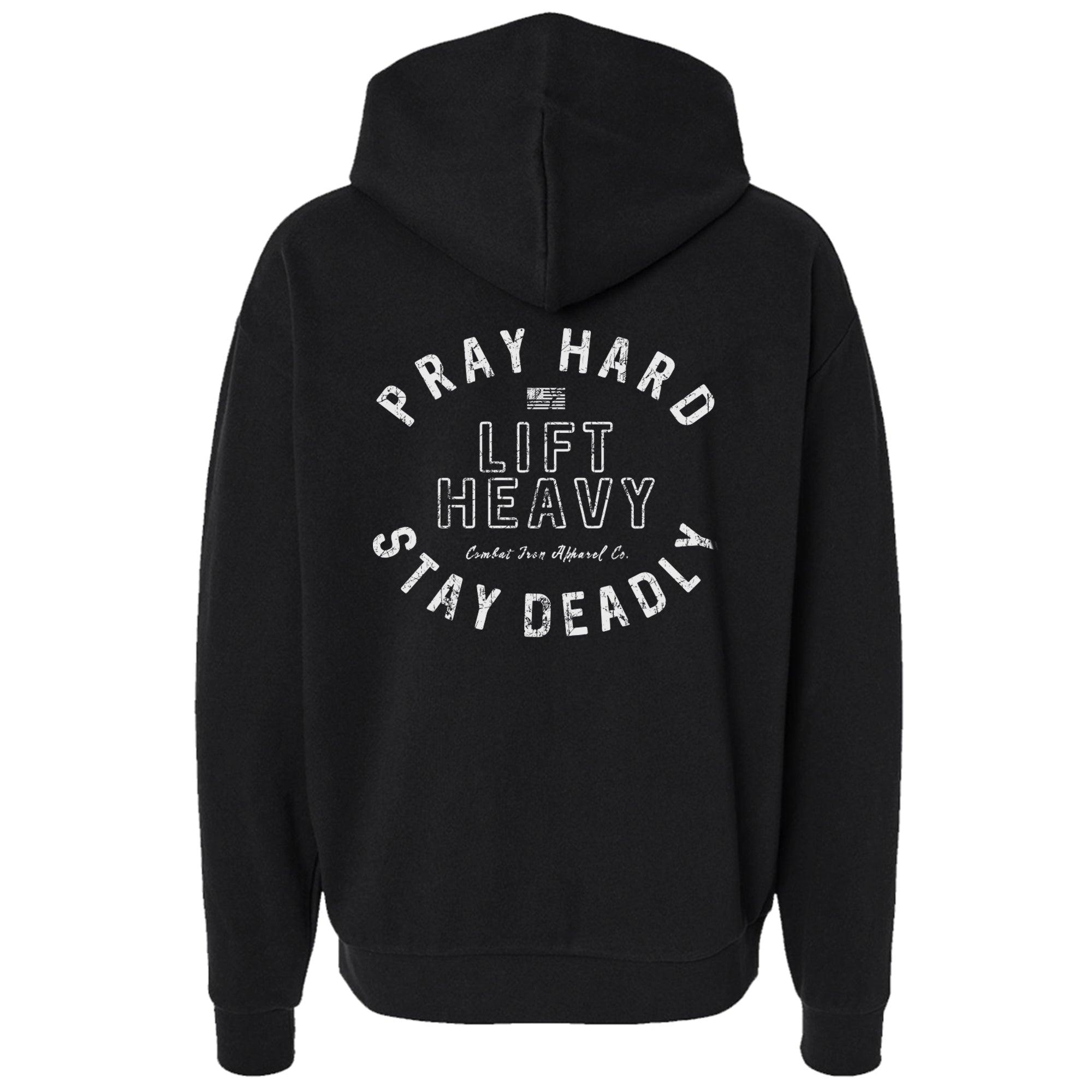 One Revolver Surfboards - Pray Hard. Lift Heavy. Stay Deadly. Fleece Lined Hoodies GRAPHIC HOODIE