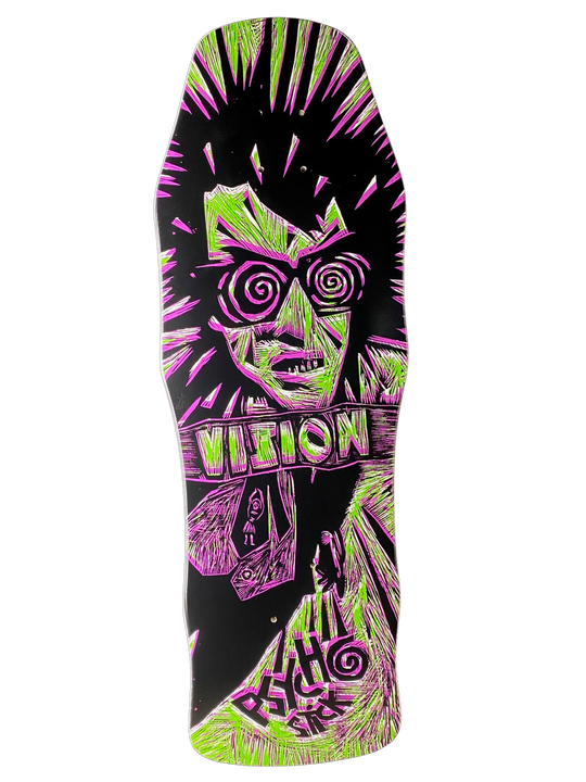 Vision Original Psycho Stick Woodcut Art 10" Skateboard Deck
