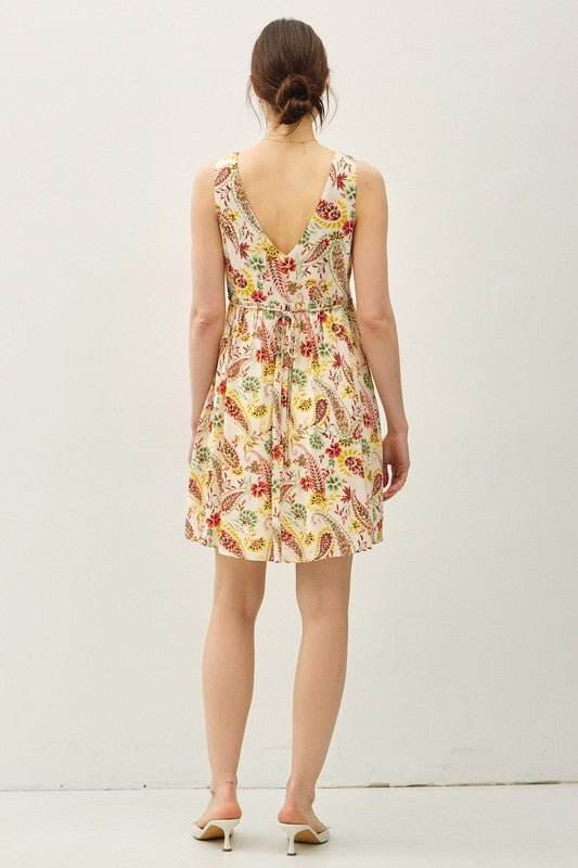 Poppy Vibes Multi Paisley Print Mini Dress - DOORBUSTER - One Revolver Surfboards