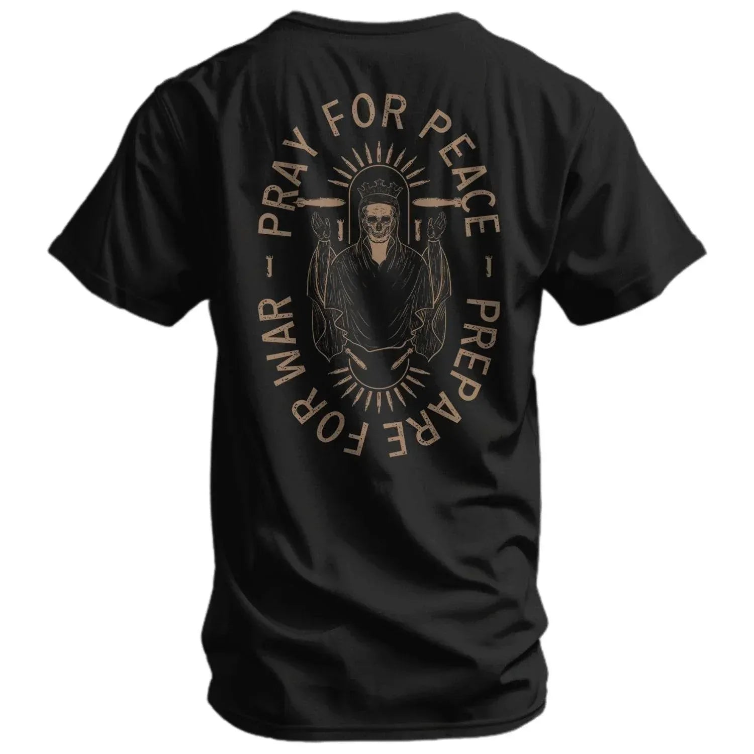 One Revolver Surfboards - Pray For Peace. Prepare For War. Men's T-Shirt GRAPHIC T-SHIRT
