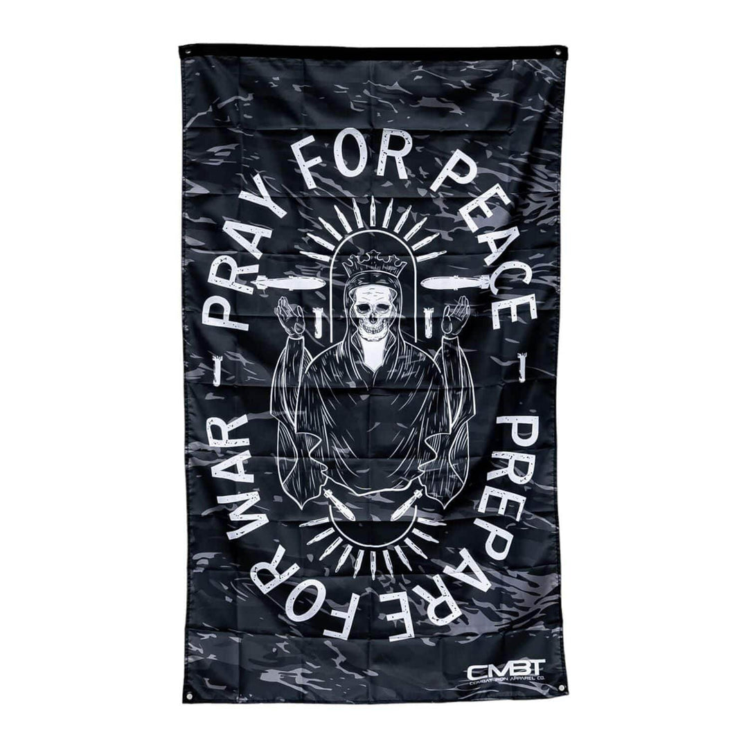 Pray For Peace. Prepare For War. Tiger Stripe 3' X 5' Wall Flag - One Revolver Surfboards