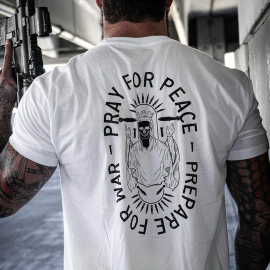Pray For Peace. Prepare For War. Men's T-Shirt - One Revolver Surfboards