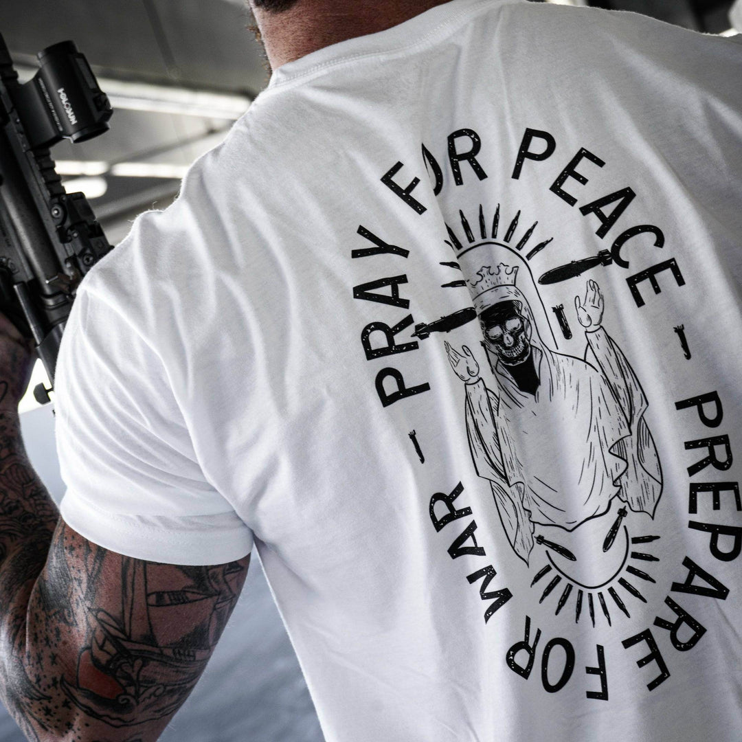 Pray For Peace. Prepare For War. Men's T-Shirt - One Revolver Surfboards