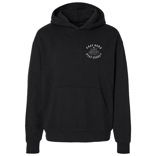 One Revolver Surfboards - Pray Hard. Lift Heavy. Stay Deadly. Fleece Lined Hoodies GRAPHIC HOODIE