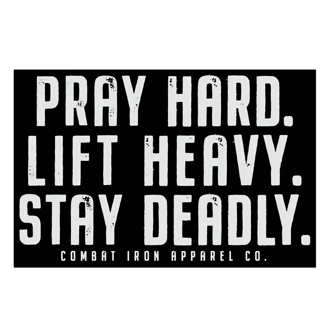 One Revolver Surfboards - Pray Hard. Lift Heavy. Stay Deadly. Decal DECAL
