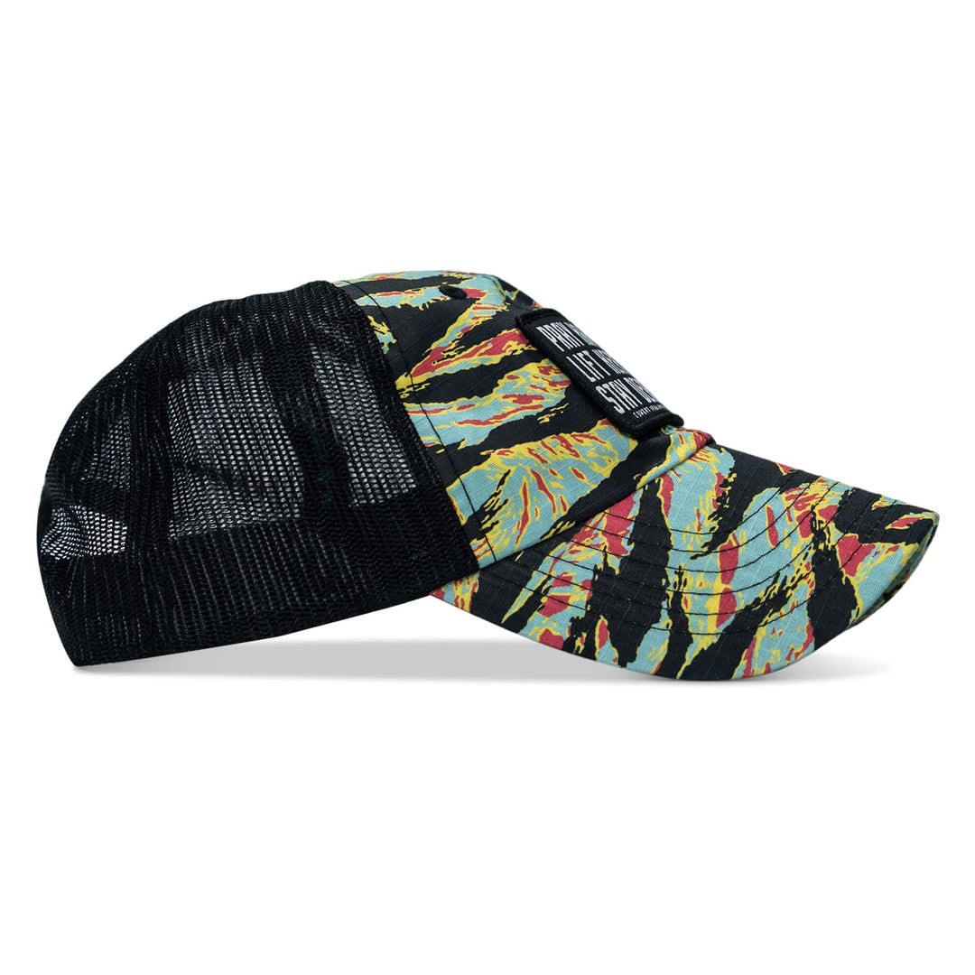 One Revolver Surfboards - Pray Hard. Lift Heavy. Stay Deadly. Patch Tactical Ripstop Mesh Snapback Hat HEADWEAR