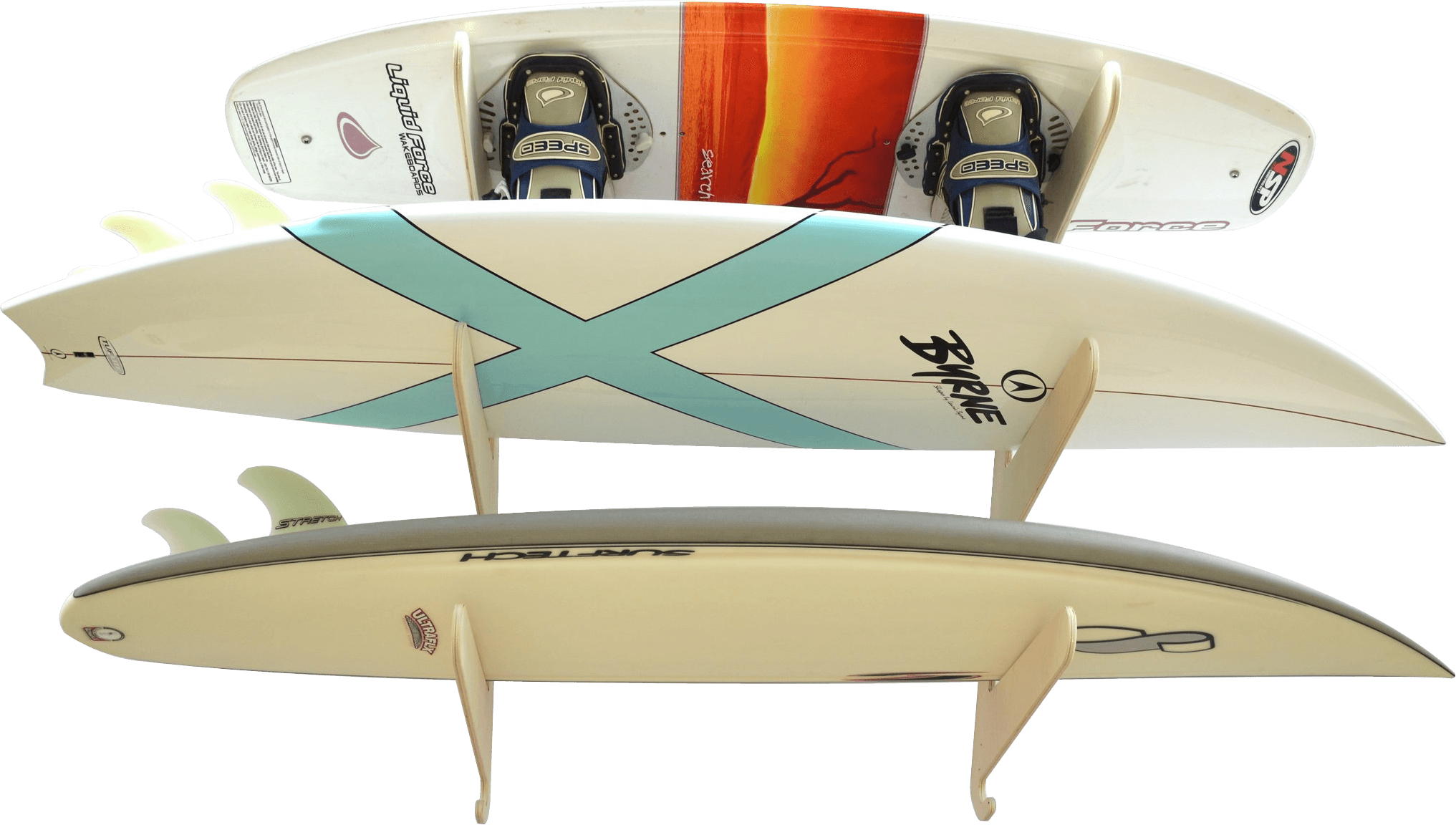 THE EXHIBITOR surfboard wall rack - One Revolver Surfboards