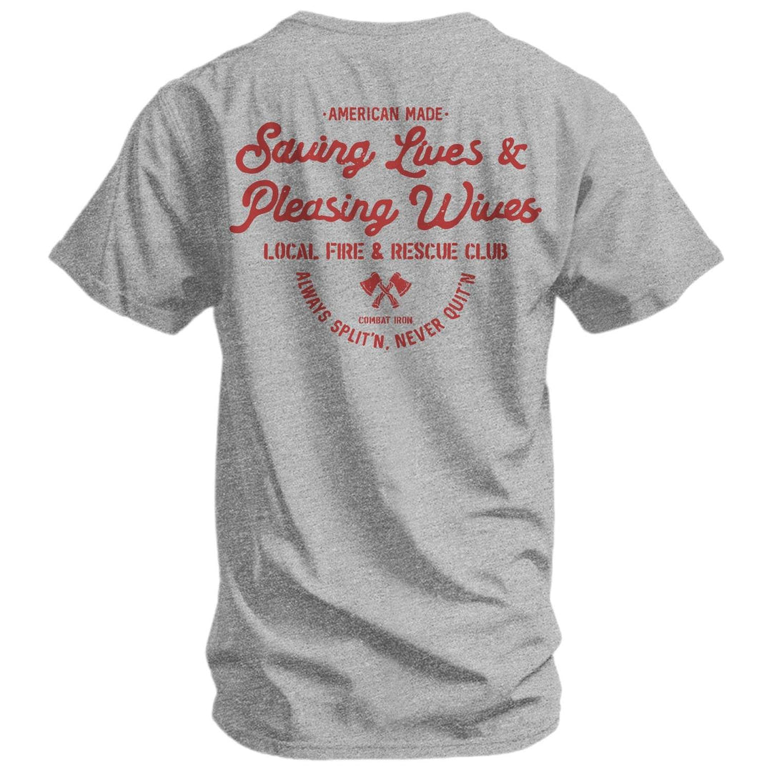 Saving Lives & Pleasing Wives Fire & Rescue Club Men's T-Shirt - One Revolver Surfboards