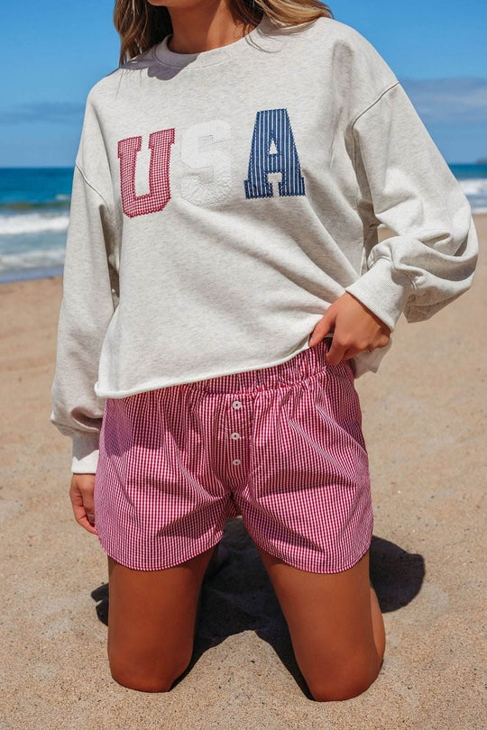 Red and White Gingham Print Boxer Shorts - FINAL SALE - One Revolver Surfboards