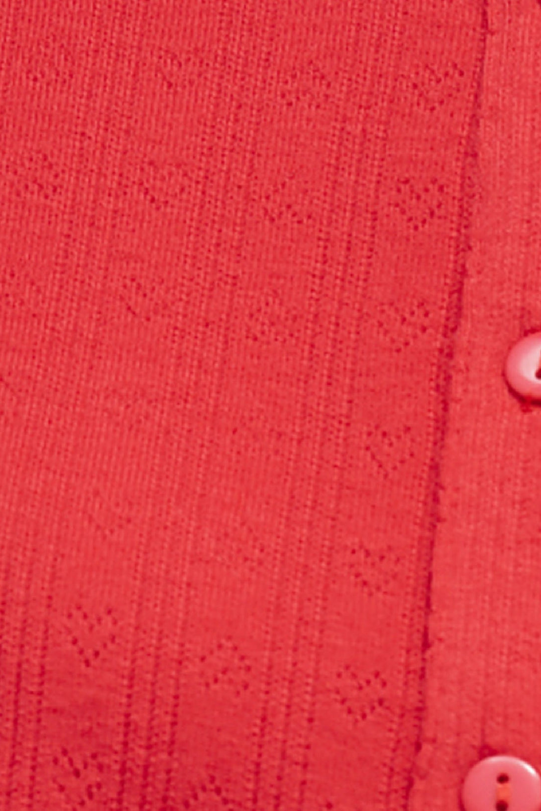 Red Heart Shaped Pointelle Button Down Top - FINAL SALE