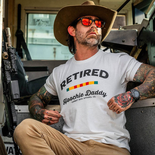 Retired Hoochie Daddy Veteran Ribbons Men's T-Shirt - GRAPHIC T-SHIRT - One Revolver Surfboards