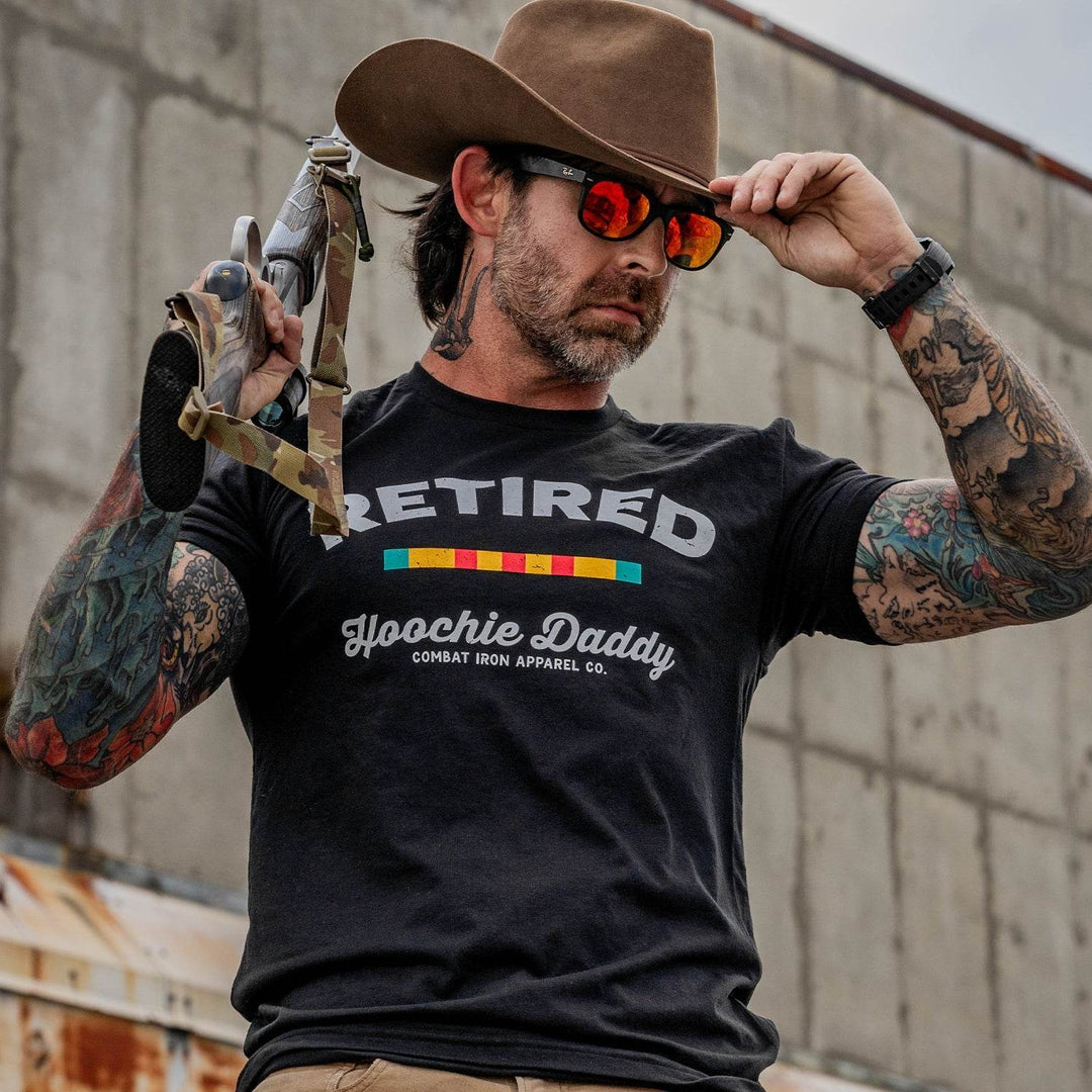 Retired Hoochie Daddy Veteran Ribbons Men's T-Shirt - GRAPHIC T-SHIRT - One Revolver Surfboards