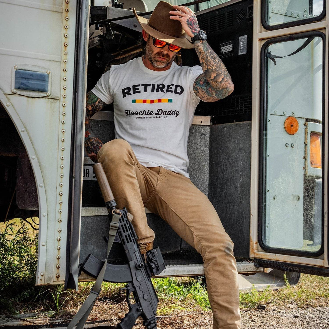 Retired Hoochie Daddy Veteran Ribbons Men's T-Shirt - One Revolver Surfboards