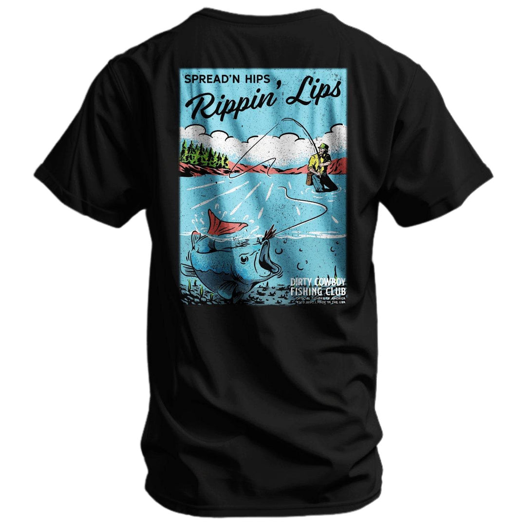 Spread'n Hips, Rippin' Lips Fishing Club Men's T-Shirt - One Revolver Surfboards