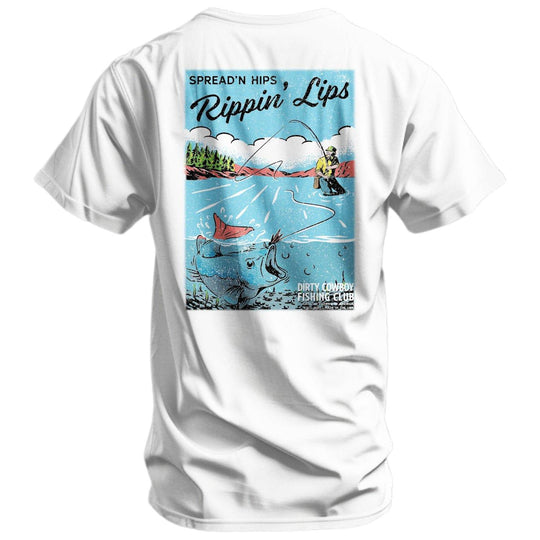 Spread'n Hips, Rippin' Lips Fishing Club Men's T-Shirt - One Revolver Surfboards
